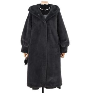 [쉬즈넘버나인]위니 밍크퍼 후드 롱코트
