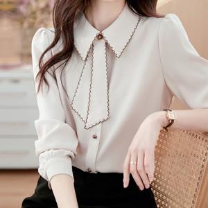 ★단독특가★[블랙퀸] 지그문 스티치 스카프 블라우스 blk003303