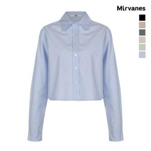 미르바네스 핀턱 스트링 투웨이 셔츠 - 크롭&레귤러핏