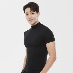 [블루엔젤샵]남성 반팔 경량 기모 이너티 에어로웜 반폴라넥 2매