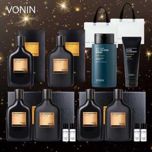 [보닌] 캐릭터 블랙 시그니처 남성기초 세트(스킨+에멀전 3세트+올인원 워시1개+ 폼클렌저1개)