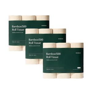 디어커스 뱀부500 먼지없는 친환경 대나무 화장지 휴지 3겹 18롤 x3