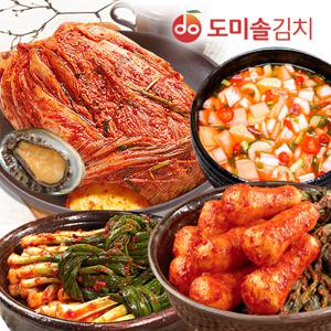 [총 11.5kg][도미솔 김치 4종] 사랑채포기김치5.5kg+총각김치2kg+홍나박김치3kg+파김치1kg