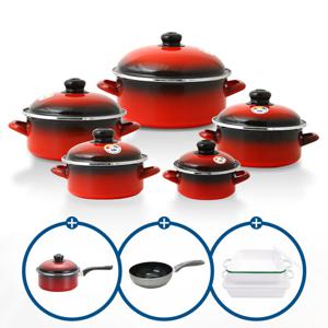 [일반형]ELO IH 빨강법랑냄비 일반형 세트
