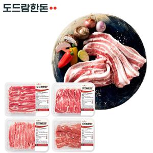 [도드람한돈]냉장 삼겹살+목심 각500g+항정살300g+등심꽃살 400g(1.7kg)