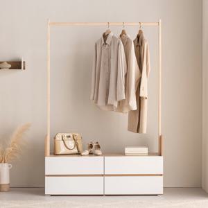 아씨방가구 아이레 와이드 2단 서랍 행거 옷장 1200