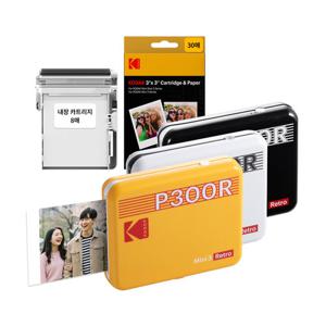 [코닥] 미니3 레트로 P300R+카트리지 38매 포토프린터  사진인화기 휴대용 핸드폰
