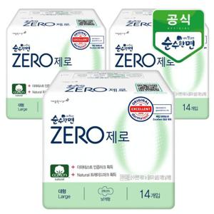 순수한면 제로zero 생리대 대형 14입x3팩