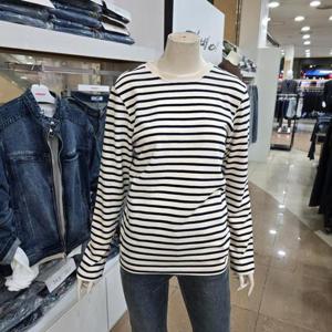 잠뱅이 동백01 여성 선염 스트라이프티셔츠  DN3WTS564