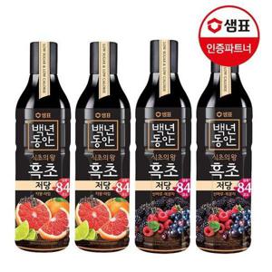 갤러리아_샘표 백년동안 흑초 저당 산머루복분자 900ml 2병+저당 자몽라