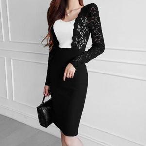 [금찌]듀링 배색 레이스원피스 TS5571D G