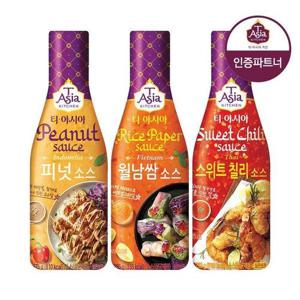 갤러리아_티아시아 소스 3종 3병세트 (월남쌈1+피넛1+스위트칠리1)