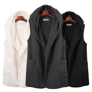 [허밍퍼플]여성용 6425-프레즐 인조 양털 조끼 빅사이즈 베스트 아우터 후리스 플리스 가디건 여성의류