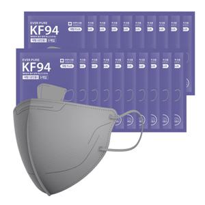 자우버탁 에버퓨어 새부리형 마스크(KF94)(그레이/특대형) 100입