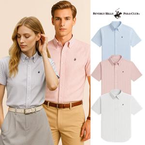 [매장동일 정품][비버리힐즈폴로클럽]25SS 남녀공용 스트라이프 반팔셔츠 3종