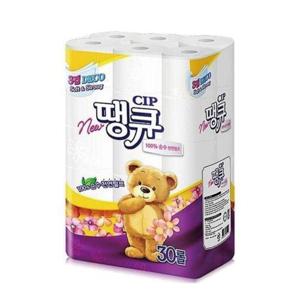 뉴 땡큐 순수 펄프 데코 엠보싱 3겹30롤 휴지 화장지 (WFG2M2E)