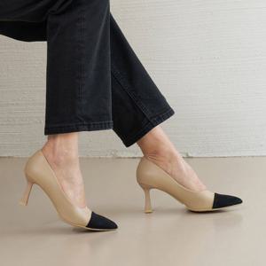 [정상가 149,000원] 엘칸토 여성 투톤 스틸레토 펌프스 7cm LCWD80I539