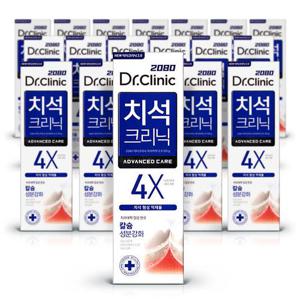 2080닥터크리닉 치석크리닉 고불소 치약120g 18개