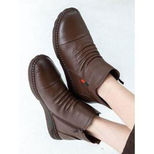 [디얼마미]모스 기모 가죽 앵클부츠 /마담 미시 중년 여성 빅사이즈 40대 50대