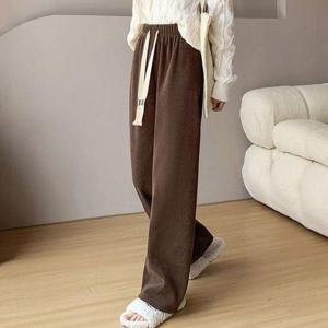 [에이치플러스몰]겨울 여성 코듀로이 기모바지 융털 밴딩팬츠 와이드 츄리닝