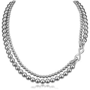 포인트 목걸이 패션 흑진주 지르코니아 고리 쉘비즈 WFKTVB5