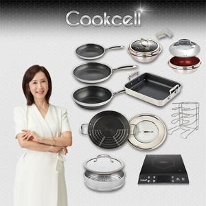 [쿡셀] 블랙큐브 세라믹 IH프라이팬+가마솥+패밀리팬 특집구성(프라이팬22cm, 프라이팬28cm, 궁중팬28cm)+사각멀티팬+블랙가마솥22cm/뚜껑,레드가마솥22cm/뚜껑, 36패밀리팬/뚜껑, 28찜기, 28유리뚜껑, 실리콘 손잡이(2P)+프라이팬거치대, 쿡셀인덕션