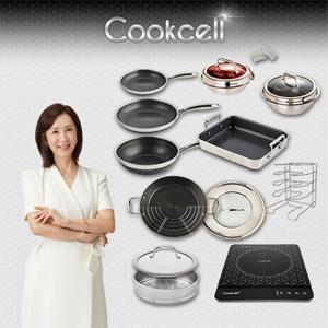[쿡셀] 블랙큐브 세라믹 IH프라이팬+가마솥+패밀리팬 특집구성(프라이팬22cm, 프라이팬28cm, 궁중팬28cm)+사각멀티팬+블랙가마솥22cm/뚜껑,레드가마솥16cm/뚜껑, 36패밀리팬/뚜껑, 28찜기, 28유리뚜껑, 실리콘 손잡이(2P)+프라이팬거치대, 쿡셀인덕션