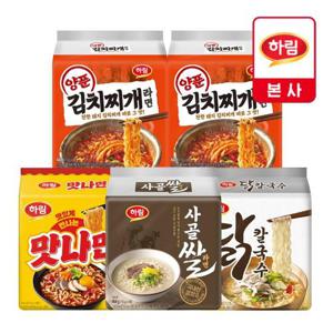 [하림라면세트] 양푼김치(8개)+맛나면(4개)+사골쌀라면(4개)+닭칼국수(4개) (총 20개)