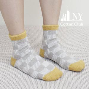 [NY코튼클럽] 여성 극세사 체크 수면 양말 8009 5족