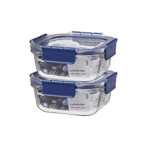 [본사] 락앤락 탑클라스 유리밀폐용기 정사각 750ml 2개 구성