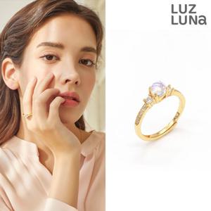 [루즈루나] 샤르에  홀로그램 문스톤 오픈링 실버925반지