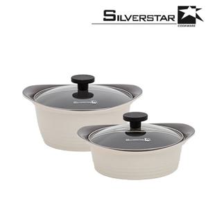 HOT딜▶[SiverStar] 실버스타 오브니 세라믹코팅 주물냄비 2종C세트 24양+22전