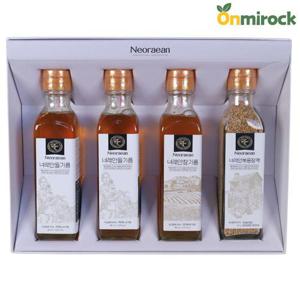 온미락 너래안 국내산 180ml 4종 선물세트(들기름+들기름+참기름+볶음참깨) 저온압착 당일착유
