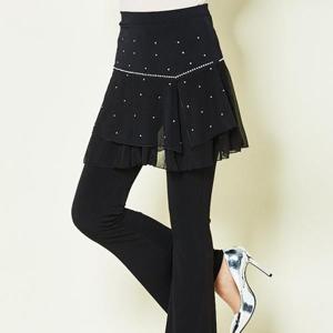 [까르죠아]까르죠아 보석 캉캉 이중 쉬폰 랩 스커트 스포츠 댄스복 라인 치마 여성 빅사이즈