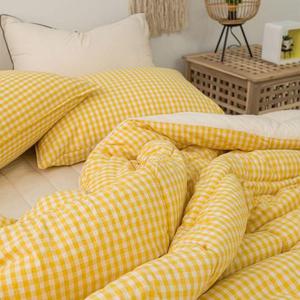 슈퍼싱글이불세트 어반체크 순면 이불베개세트 SS 옐로우 사계절 침구 슈퍼싱글이불 HWCE222C