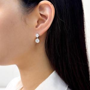 [오팔하우스] 925Silver 투 큐빅 원터치 귀걸이 OPMUE11518