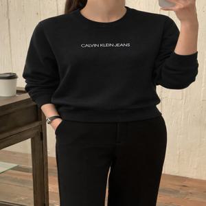CK 캘빈클라인 플리스 여성 데일리 긴팔티셔츠 긴팔티 블랙 선물