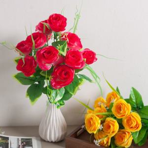 [3+1] 장미 성묘 조화 꽃 별핀부쉬 48cm 4컬러 추모 납골당 산소 묘지 장식 소품 수목장