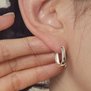 [메리그린] 925실버 플렛 링 귀걸이