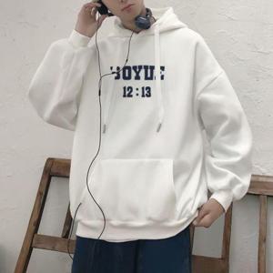 남성 기모 겨울 루즈핏 레터링 포켓 후드티 3컬러