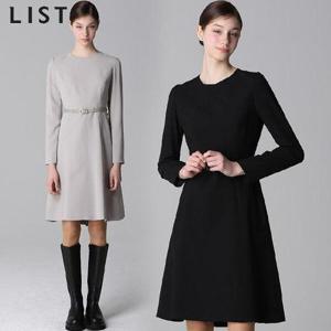 [리스트][리스트(LIST)] 레더 벨티드 플레어 원피스 (택가격278000원)