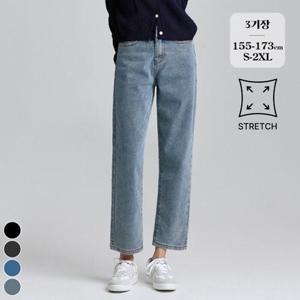 포레스트핏 / (노컷진4탄) 밴딩 스판 일자핏 배기 청바지 4컬러