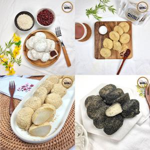 (개별포장) [아끼니]  떡공방 찹쌀떡(전통+콩쑥개떡) 2종 각 2봉 총 4봉 세트