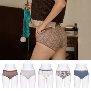 [라페어] 집주인 취향 블루 인견 나염 팬티 5종 LLMEA313-MT