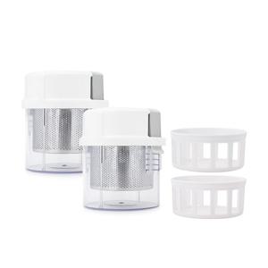 [하이로] 빅스텐 대용량 짤순이 2.4L (스텐망+유청분리기) 2개 오이지 채소 나물 야채 탈수기