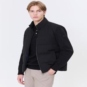 헤지스 남성 [스테디셀러] 블랙 소재배색 점퍼  (WHJU4D434BK)