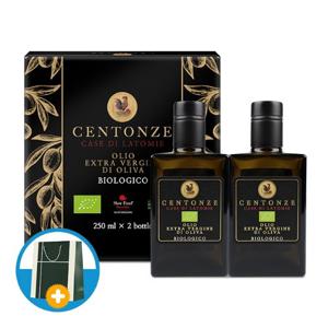 첸톤제 이탈리아 유기농 엑스트라버진 올리브오일 냉압착 올리브유 2병 선물세트(쇼핑백)