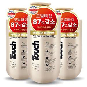 ★적립금사용가능★ [대용량x3개]터치 맥주효모 비어 이스트 탈모완화 샴푸 1000ml x3개
