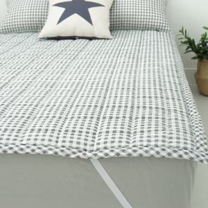 스몰체크 시어서커 고정밴딩 여름침대패드 퀸 D/Q