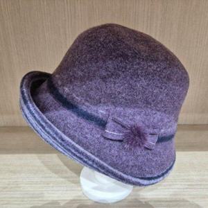 [애슬릿][애슬릿]리본 코사지 울 라인 벙거지 겨울 여성 모자